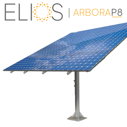 Elios Arbora P8 – Système de montage sur poteau pour 8 panneaux (acier galvanisé, rails aluminium, garantie 5 ans) Elios