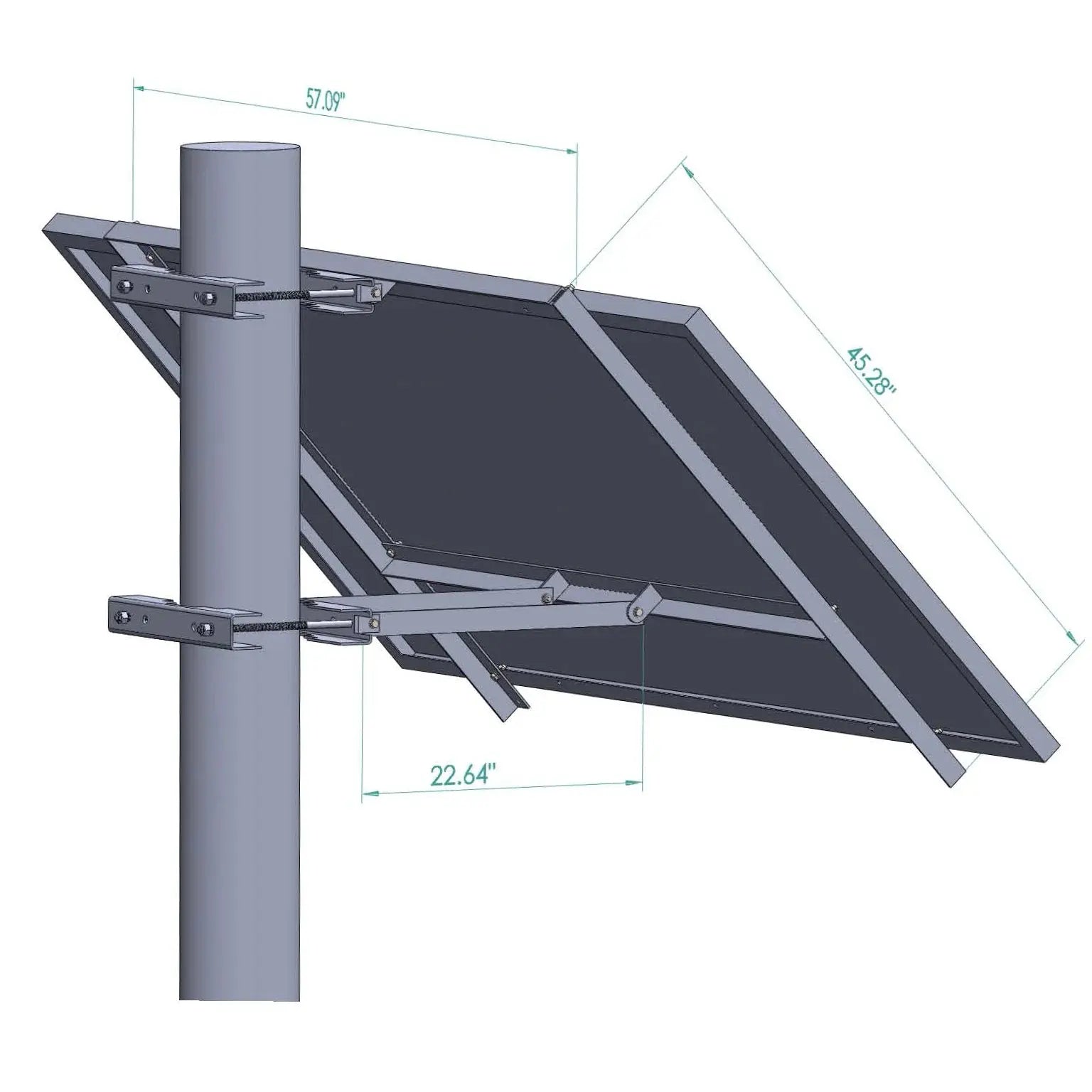 Elios Koala M1 – Support de montage pour 1 panneau 60/72 cellules sur poteau (acier galvanisé, garantie 5 ans) Elios