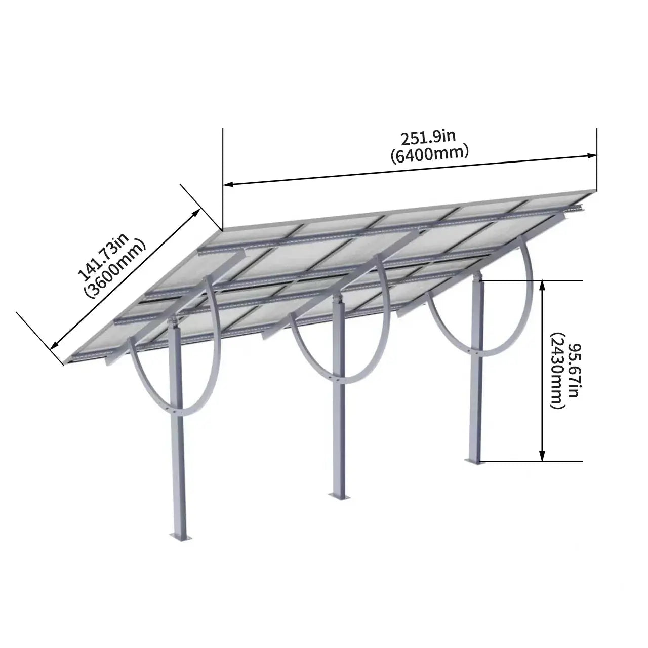 Elios Terra G10 – Support de montage au sol réglable pour 10 panneaux (acier HDG, inclinaison 25-55°, garantie 5 ans) Boutique Solaire Québec